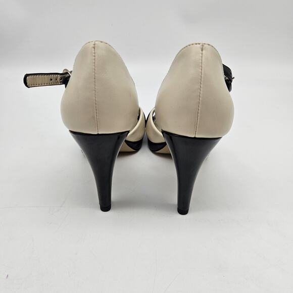 Anne Klein Shoes Womens Size 7 White Black AK7Emsley Ankle Strap Dress Heels - Picture 5 of 13